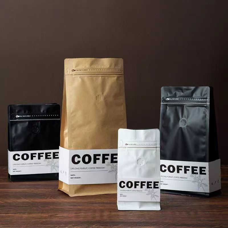 Eco - Friendly Block - Bottom Coffee Bags with Valve & Ziplok - Matte Finish - PurePax Limited