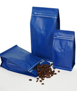 Eco - Friendly Block - Bottom Coffee Bags with Valve & Ziplok - Matte Finish - PurePax Limited